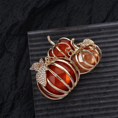 Enamel Pumpkin Brooch Pin, Pumpkin Lapel Pin for Women Girls, Creative Vintage Thanksgiving Pumpkin Brooch for Women Girls(A)...