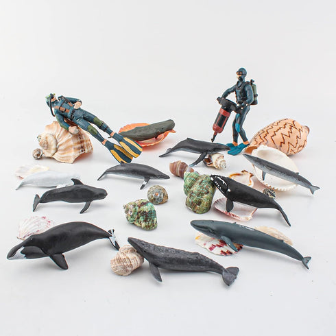 Ocean Sea Marine Animal Figure Toys Playsets 12 PCS Diver Whale Model Toy Desktop Decoration Collection Party Favors Toys for Boys Girls Kids...