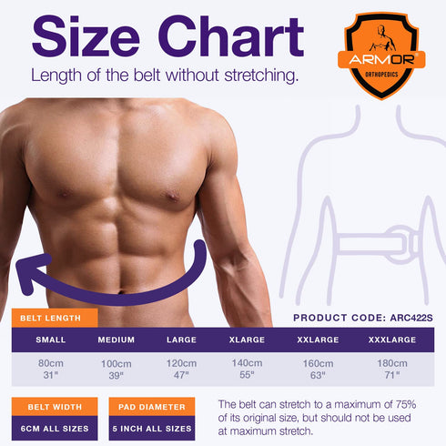 Armor Adult Umbilical Hernia Truss Support Belt for Relief of Abdominal Pain and Pressure, Stretchy Elastic Tummy Control Comfort for Men and Wome...
