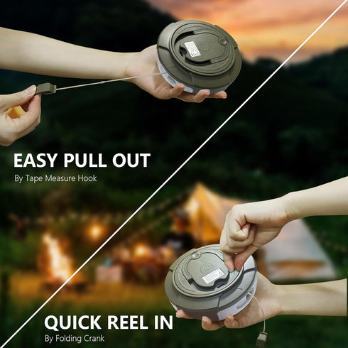 Camping String Lights, 32.8FT Rechargeable Waterproof Hanging Lamp Portable LED Light for Outdoor Camping Awning Tent Garden Party Yard Festival D...