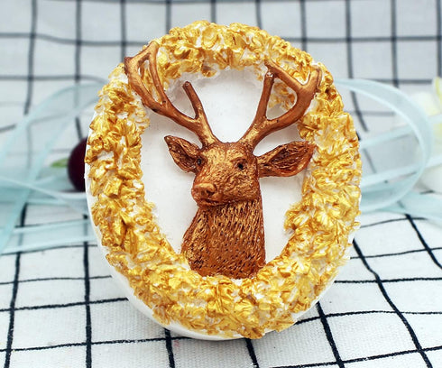 Deer Silicone Animal Soap Mold - Round Shape for Candle and Cake Decoration...