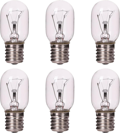 6 Pack Microwave Light Bulb 40 Watt 120V T8 Replacement Light Bulb E17 Standard Base Stove Light Bulbs Under Hood for Oven Stove Refrigerator Micr...