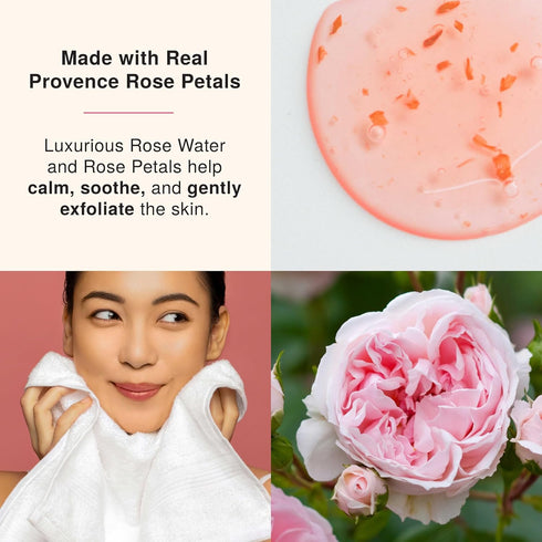 Rose Hydrating Facial Cleanser – Gentle Foaming Face Wash Gel for Dry, Sensitive, & Oily Skin Made with Real Rose Petals & Korean Skincare Technol...