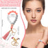 Tondiamo 6 Pcs Silicone Wristlet Keychain for Women Cute Car Key Ring Bracelet Beaded Bangle Chains with Leather Tassel...