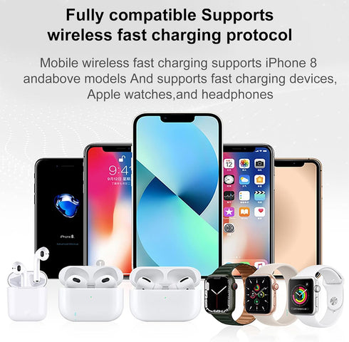 3-in-1 Magnetic Wireless Charger, Fast Charging, Wireless Charger for iPhone Devices, 3-in-1 Wireless Charger Holder for Apple Watch, AirPods pro/...