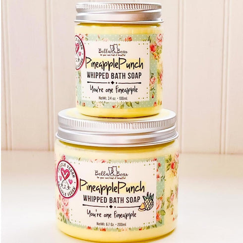Bella & Bear Pineapple Whipped Soap - Paraben Free - Cruelty-Free Vegan Body Wash And Shave Cream, 6.7oz (6.7 oz)...
