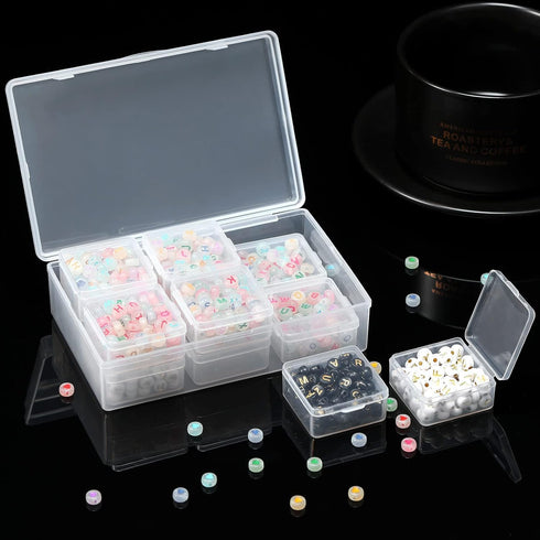 Blulu 12 Pieces Plastic Clear Storage Box Organizer with snap-tight closure latch Mini small Storage Containers Cases with Hinged Lid Hobby Modula...