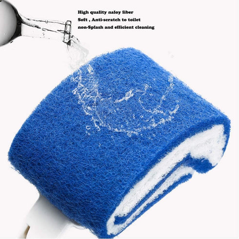 Toilet Brush Bowl Brush - Scratch-Free Curved Good Grip Easy to Use Deep Cleaning No Scratching, Anti-Splashing Easy to Store (2pc Blue)...