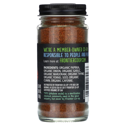 Frontier Co-op Organic Cajun Seasoning, 2.08-Ounce Jar, Authentic Louisiana Flavor For Southern Delicacies, Kosher, Non GMO...