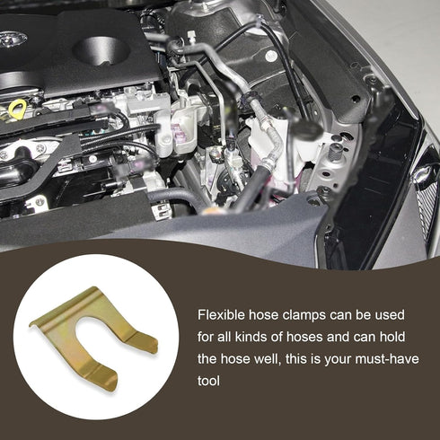 15 PCS Brake Line Clips, Automobile Oil Pipe Clamp, U-shaped Gear Line Handbrake Cable Fixing Hose Clamp, Metal Brake Line Retainer Replacement Ho...