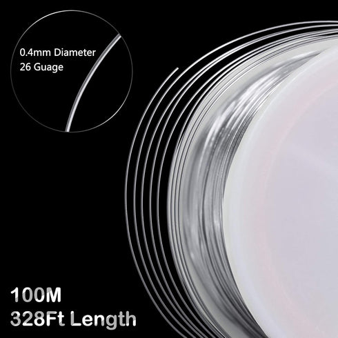 MIKIMIQI 328Ft Jewelry Wire - 26 Gauge Tarnish Resistant Copper Beading Wire for Jewelry Making, 0.4mm X 100m (Silver Color)...