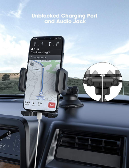 Phone Mount for Car,Car Phone Holder Mount with Strong Suction Cup Dashboard Windshield Phone Mount Compatible with iPhone 14 13 12 11 Pro Max, Ga...
