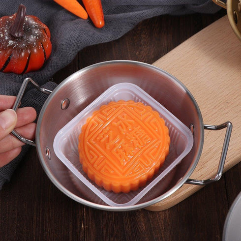 Stainless Steel Skillet,Non- stick Frying Pan with 2 Handle Stainless Steel Paella Pan Double Ear Snacks Plate Stainless Steel Scald proof Kitchen...