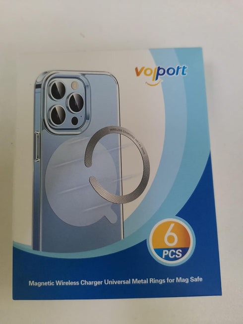 6PCS 3M Adhesive Metal Ring for Phone Case Cover, Thin Mag Safe Sticker Metallic Plate for iPhone15 14 13 Pro Max Mini Sticky Round Piece for MagS...