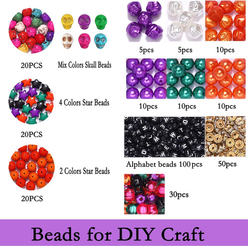 3180 PCS+ Halloween Beads Making Kit for DIY Jewelry 9 Strands Heishi Clay Beads Halloween Charms Making for Halloween Bracelet Necklace Earrings ...