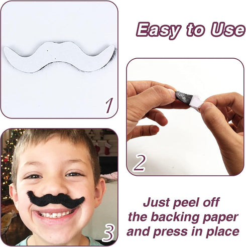 Anyumocz 48PCS Self-Adhesive Fake Mustaches - Novelty Fake Mustaches for Masquerade Party Performance...