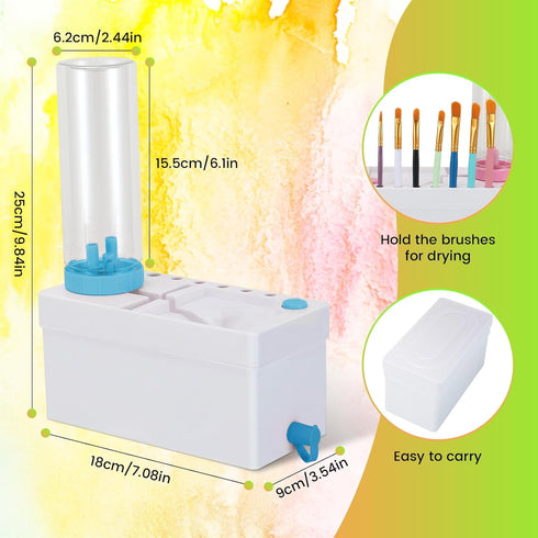 Paint Brush Cleaner, Upgraded 4-in-1 Painting Supplies, Paint Brush Holder with Palette, Brush Rinser for Acrylic, Watercolor, and Water-Based Pai...