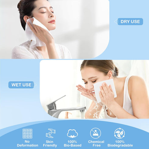 GRANNY SAYS Disposable Face Towel, Face Towelettes Disposable Biodegradable, 50 Count Extra Thick Soft Face Towels, Clean Skin Towels for Remove M...