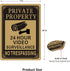 3 Pack Private Property No Trespassing Sign, 24 Hours Video Surveillance Warning Sign | 10" x 7" Rust Free Aluminum Easy Mounting Fade Resistance....