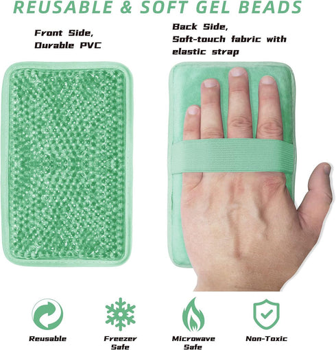 Gel Beads Ice Pack Ice Bag with Strap-Reusable Hot & Cold Pack Compress Therapy for Pain, Swelling,Injuries of Knee, Shoulder, Foot, Back, Ankle, ...