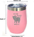 Bevvee Gettin Piggy - Wine Tumbler Glass with Sliding Lid - Stainless Steel Insulated Mug - Cute Pig Decor Gifts - Pink...