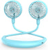 Portable Neck Fan, Battery powered Rechargeable Fan,Hand Free Personal Fan, Adjustable, Wearable Fan for Travel Sport Work Women Kids (Blue)...