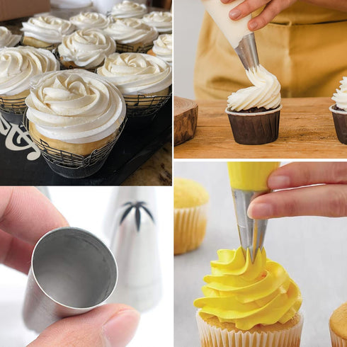 Extra Large Piping Nozzles, 1M 1B 2D# 9FT Seamless Stainless Steel Piping Icing Tips for Cakes...