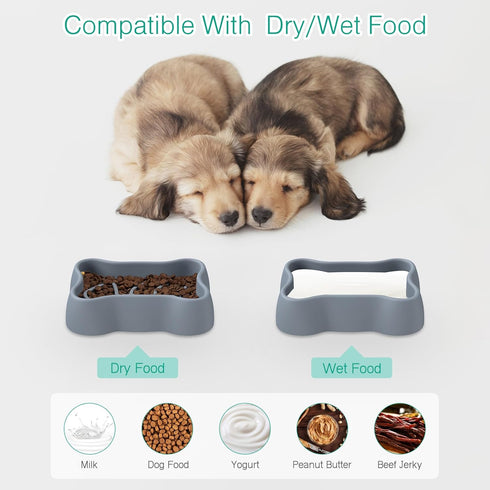 ORIA Slow Feeder Dog Bowls, Silicone Dog Slow Feeder, Anti-Choking Puzzle Dog Food Bowls, Interactive Dog Feeding Bowls with Non Slip Base, Machin...