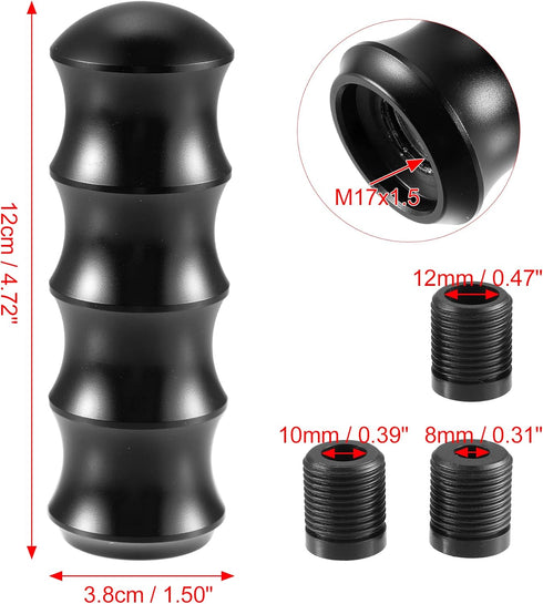X AUTOHAUX 1 Set 12cm Gear Shift Knob Aluminum Alloy Bamboo Style Gear Shifter Car Interior Shift Knob Black...