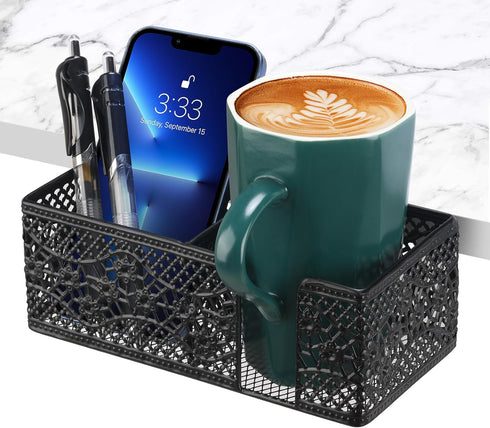 Desk Organizer Clip on Desk Cup Holder Pencil Holder for Desk Storage Beverages Phone Holder Desk Organizer and Accessories Office School Home...