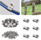 50 Pcs Fence Wire Clamps Agricultural Fencing Mount Clips with 50 Pcs Stainless Steel Screws, Cord Clamp for 12-16 Gauge Welded Wire to Wood,Chris...