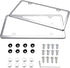 License Plate Frames, Indeed BUY 2 Pcs 4 Holes Slim Stainless Steel Polish Mirror License Plate Frame and Chrome Screw Caps...