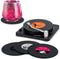 Valdivia Funny Retro Vinyl Record Coasters with Player, 6 Pcs Music Coasters for Drinks, Bars, Party, Birthday Gifts for Music Lovers, Home Decor ...