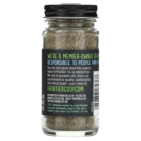Frontier Co-op Organic Fine Ground Black Pepper, 1.8 Ounce Bottle, Full-bodied Flavor and Aroma, Kosher...