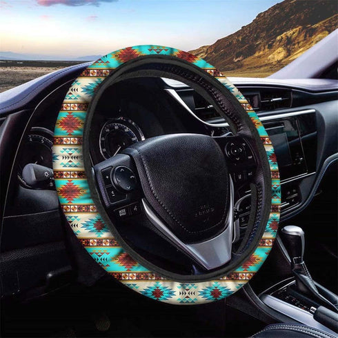 Aztec Ethnic Stripes Steering Wheel Cover Automotive Steering Car Covers Universal 15 Inch Car Accessories Women Girls Gift...