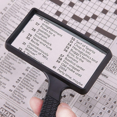 Rectangular Magnifying Glass 3X Handheld Magnifier Large Magnifying Glasses Scratch Resistant Lens for Macular Degeneration Seniors Reading Newspa...