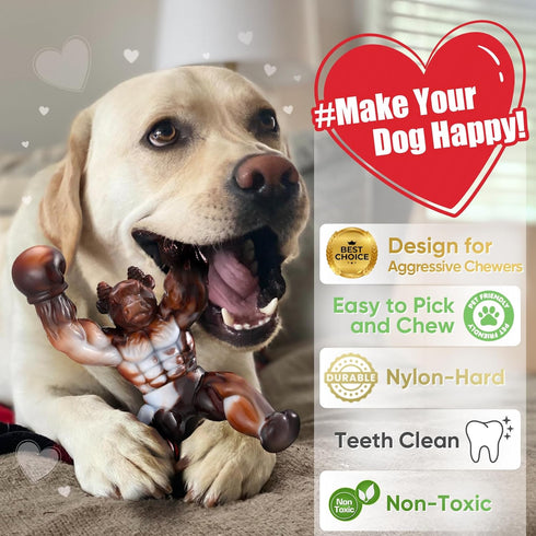 Dog Toys for Aggressive Chewers, Indestructible Dog Toys, Dog Toys for Large Dogs, Almost Indestructible Dog Bones for Small/Medium/Large Dogs, Do...