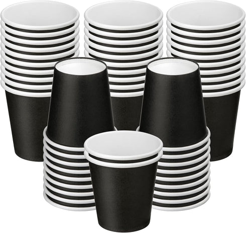 3 oz Paper Cups, Black Mouthwash 50 Count Disposable Bathroom Cups, Disposable Espresso Cups Small Paper Cups for Party,Picnic,Travel,Espresso and...