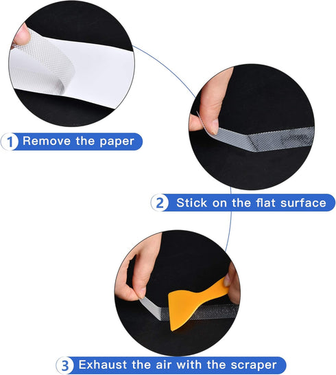 Supkiir Bathtub Non Slip Stickers, 24 PCS Anti Slip Adhesive Shower Treads with Scraper for Bath, Tub, Shower, Pool, Stairs, Ladders, Kitchen, 15’...