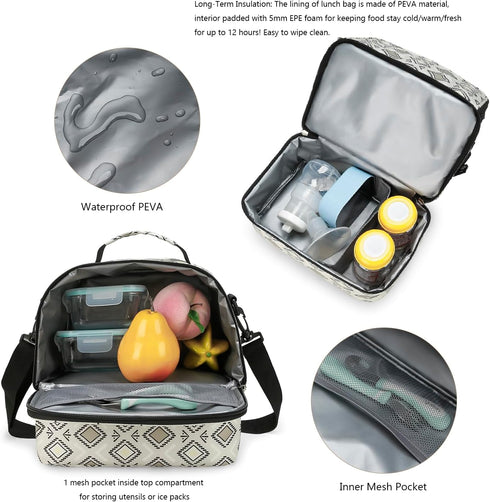 Diaper Tote Bag Small Breast Pump Bag Breastmilk Cooler Bag Double Layer for Mother Breast Milk Storage Bag...