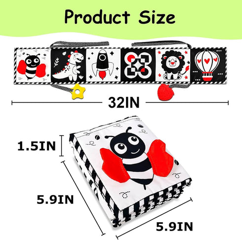 Black and White Baby Toys - High Contrast Baby Toys for Newborn Infant Montessori Sensory Toys 0-3 Months developmental toys Tummy Time Toys 6 7 8...