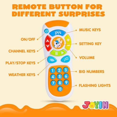 JOYIN Smartphone Toys for Baby, Remote Control Baby Phone with Music, Baby Learning Toy, Christmas Birthday Gifts for Baby, Infants, Kids, Boys an...