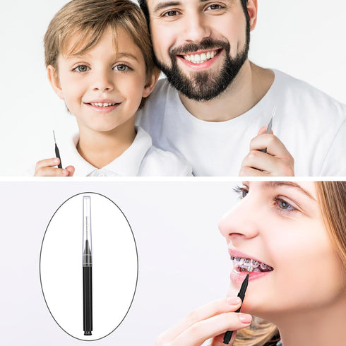 Patelai 50 Pieces Braces Brush for Cleaner Interdental Brush Toothpick Dental Tooth Flossing Head Oral Dental Hygiene Flosser Toothpick Cleaners T...