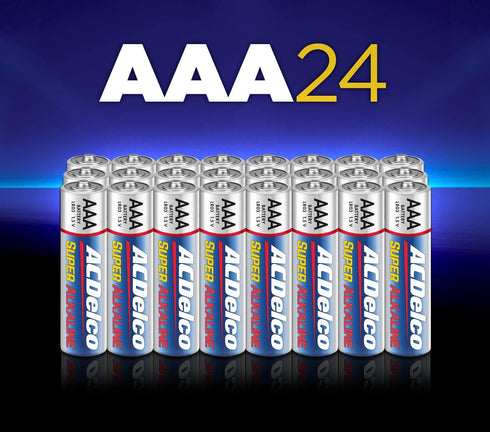 ACDelco 24-Count AAA Batteries, Maximum Power Super Alkaline Battery, 10-Year Shelf Life...