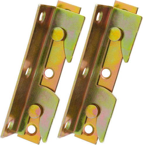 4 Sets No Mortise Bed Rail Fittings Wooden Bed Frame Connectors Metal Bed Rail Fasteners...