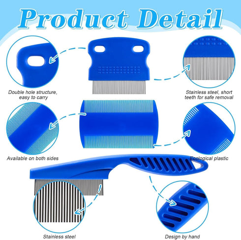 6 Pieces Dog Eye Combs Tear Stain Removal Combs Pets Grooming Combs Kit Flea Comb for Small Dogs Removing Knots Crust Mucus...