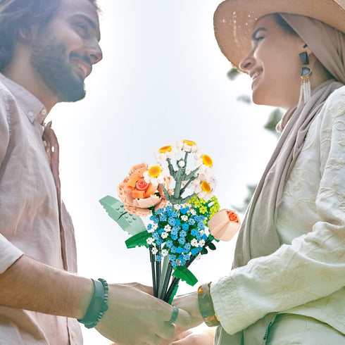 Flower Bouquet Building Kit Set, 680 PCS Artificial Plant Flowers Building Blocks, Creative Botanical Collection Project for DIY Decoration Home, ...