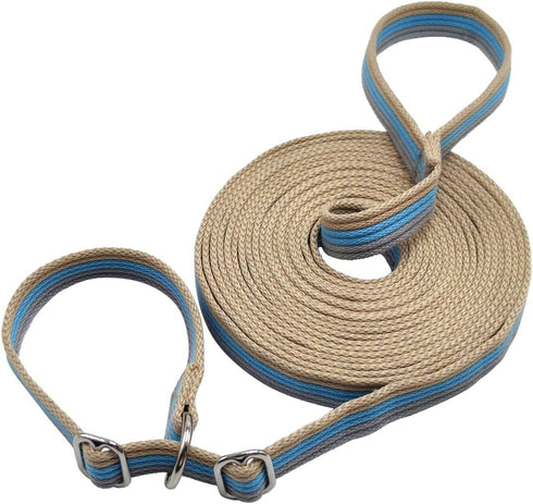10FT / 15FT / 20FT Anti-Choke Slip Lead Dog Leash, 1” Wide Soft Thick Long Training Leash for Strong Small Medium Large Dogs (blue-20ft)...