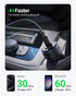 USB-C Car Charger, 3-Port 90W Fast Car Charger, Dual USB-C & USB-A Car Power Adapter, PD3.0 & QC3.0 Fast Charging for iPhone 15/14/13 Pro Max, iPa...