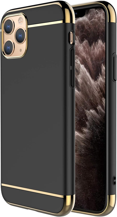 iPhone 11 Pro Case,RORSOU 3 in 1 Ultra Thin and Slim Hard Case Coated Non Slip Matte Surface with Electroplate Frame for Apple iPhone 11 Pro (5.8"...